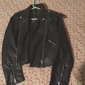 Black leather jacket